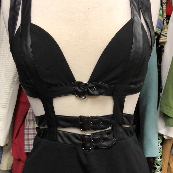 Tobi LBD With Faux Leather Straps and Buckles ⛓ - Picture 2 of 8